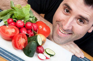 човек и зеленчуци